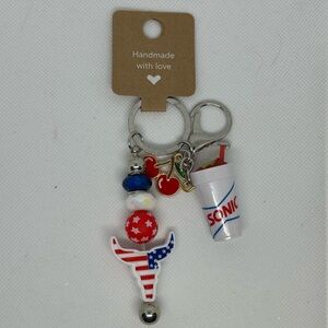 Beaded Americana keychains.